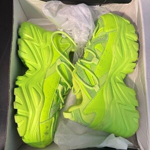 Fashion Nova Vibrant Lime Green Sneakers